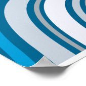 Affiche Abstraite Moderne Bleue et Grise Ondulée (Coin)