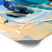 Affiche Abstraite Orange Bleu Gras (Coin)