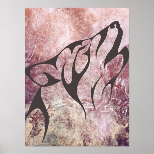 Affiche Abstraite pour l'impression de loup (Devant)