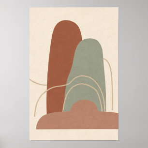 Affiche abstraite Terracotta et Sage Rising Forms