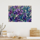 Affiche Abstraite Tourbillon Floral Violet (Cuisine)