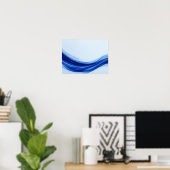 Affiche abstraite vague de fluide bleu saphir (Bureau à domicile)