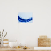 Affiche abstraite vague de fluide bleu saphir (Cuisine)