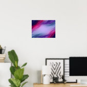 Affiche Abstraite Vagues Superposées Violet Magent (Bureau à domicile)
