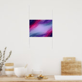 Affiche Abstraite Vagues Superposées Violet Magent (Cuisine)