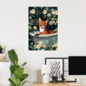 Affiche Abyssin Dans Baignoire, Affiche De Chat Dr (Bureau à domicile)