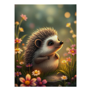 Affiche adorable de hérisson