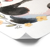 Affiche Adorable de Panda à l'Aquarelle (Coin)