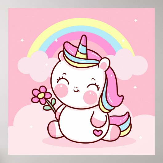 Affiche adorable Unicorn (Devant)