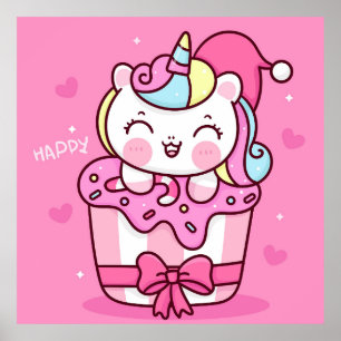Affiche adorable Unicorn