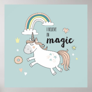 Affiche adorable Unicorn