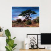 Affiche africaine sur la lune (Bureau à domicile)