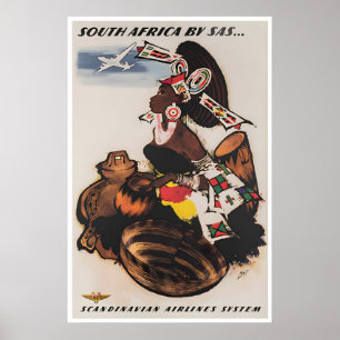 Affiche Afrique du Sud Art de voyage Impression af
