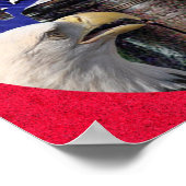 Affiche aigle américain chauve, cloche et drapeau (Coin)