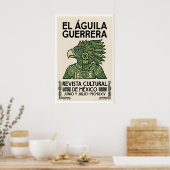Affiche Aigle Mexicain Motif Guerrier Aztèque (Cuisine)