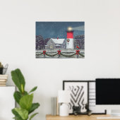 Affiche Alan Giana "Nauset Light Christmas" (Bureau à domicile)