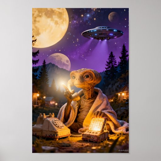 Affiche Alien Appelant des Collines au Clair de Lu (Devant)