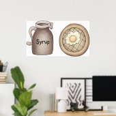 Affiche alimentaire de gaufres et sirop d'érable (Bureau à domicile)