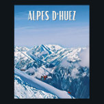 Affiche Alpe d'Huez Station de ski<br><div class="desc">Alpe d'Huez encore "L'Alpe d'Huez" lors des Jeux olympiques d'hiver de 19682,  est une station de sports d'hiver des Alpes sur les alpages du village d'Huez dans l'Isère à 59 km de Grenoble. Elle fait partie du massif des Grandes Rousses,  au-dessus de l'Oisans.</div>