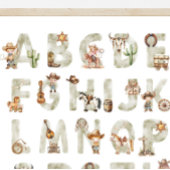 Affiche Alphabet ABC Cowboy Occidental Pour Chambr