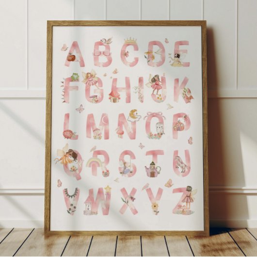 Affiche Alphabet ABC des Fées Décoration Chambre E