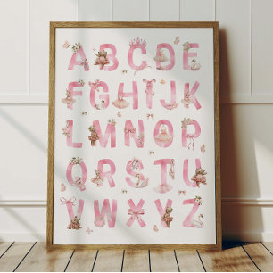 Affiche Alphabet ABC Ours de Ballet Décoration Cha