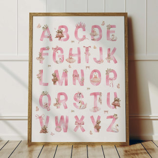 Affiche Alphabet ABC Ours de Ballet Décoration Cha