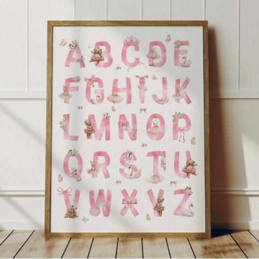Affiche Alphabet ABC Ours de Ballet Décoration Cha