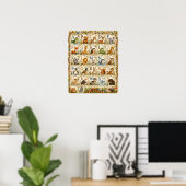 Affiche Alphabet Animaux de la Forêt | ABC Aquarel (Bureau à domicile)