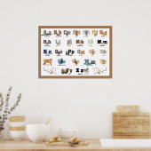 Affiche Alphabet des Animaux pour la Nurserie et l (Cuisine)