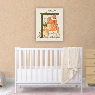 Affiche Alphabet Fée Fleur Vintage