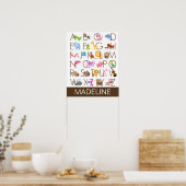 Affiche Alphabet pour Fille (Cuisine)