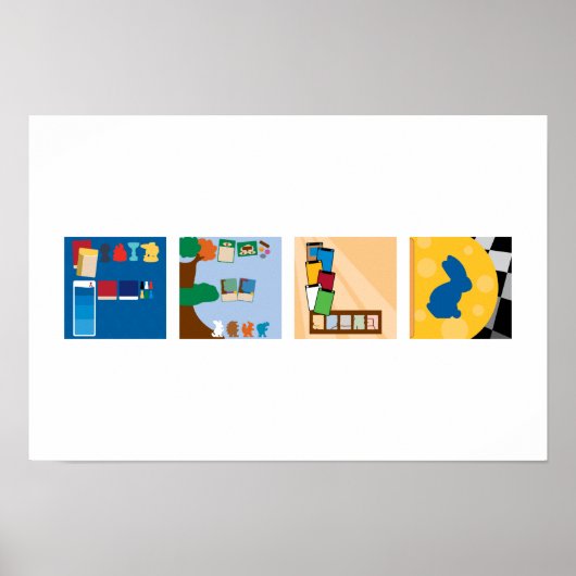 Affiche Alphabetique de Jeu de Société à 4 Lettres (Devant)