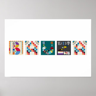Affiche Alphabetique de Jeu de Société à 5 Lettres