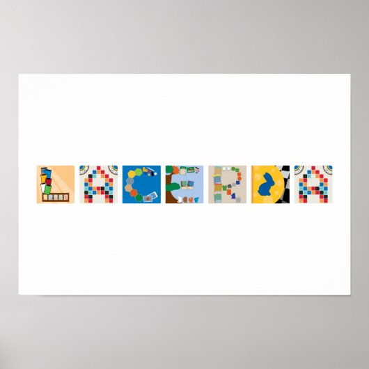 Affiche Alphabetique de Jeu de Société à 7 Lettres (Devant)