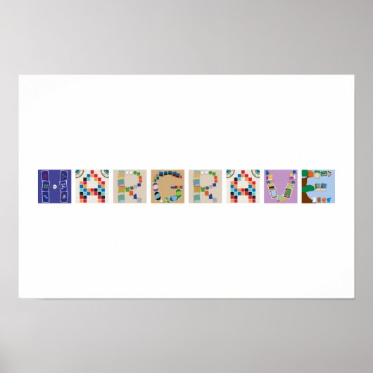 Affiche Alphabetique de Jeu de Société à 8 Lettres (Devant)
