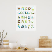 Affiche alphabétique en couleurs de terre (Cuisine)