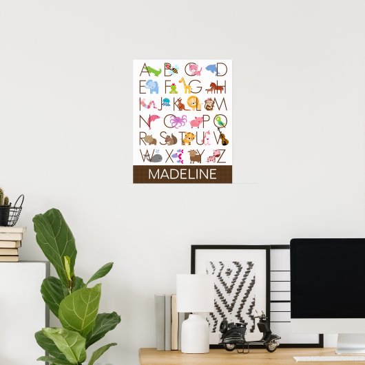 Affiche Alphabetique pour Fille (Bureau à domicile)