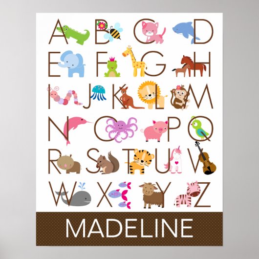 Affiche Alphabetique pour Fille (Devant)