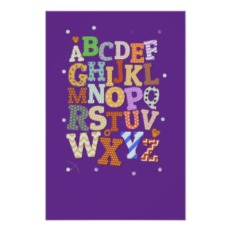 Affiche Alphabetique pour Nounou Affiche Brillante