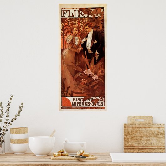 Affiche Alphonse Mucha Flirt (Cuisine)