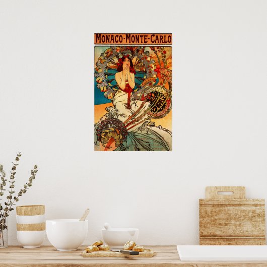 Affiche Alphonse Mucha Monte Carlo (Cuisine)