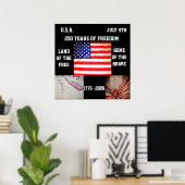 AFFICHE AMÉRICAIN 250 ANS DE LIBERTÉ (Bureau à domicile)