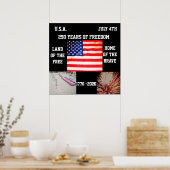 AFFICHE AMÉRICAIN 250 ANS DE LIBERTÉ (Cuisine)