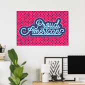 Affiche américaine fière (Bureau à domicile)
