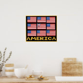Affiche American Flags (Cuisine)