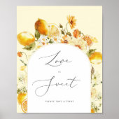 Affiche amour citron floral est doux (Devant)