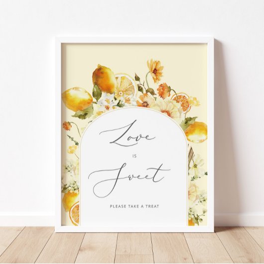 Affiche amour citron floral est doux
