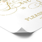 Affiche Amour Floral Rose Calligraphie Dorée est D (Coin)