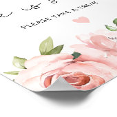 Affiche Amour floral rose tendre (Coin)